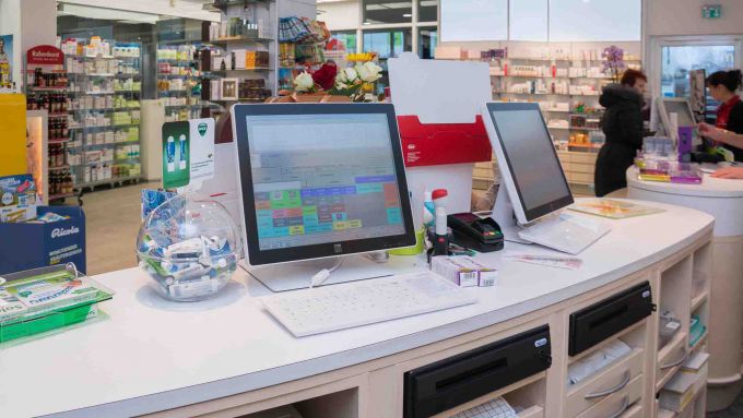 view of the two glass keyboards