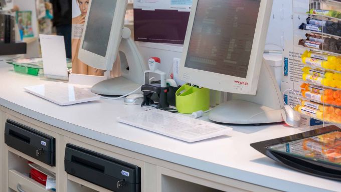 two glass keyboards side by side