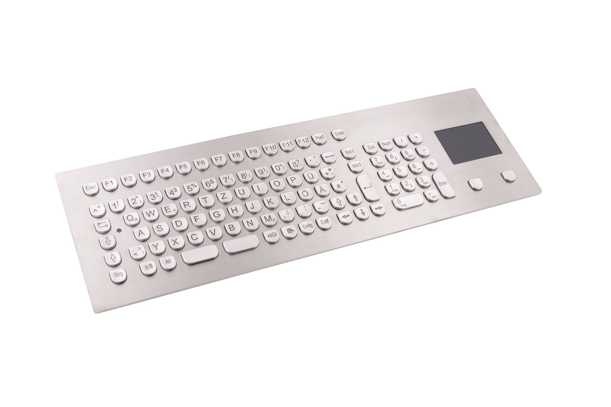 InduSteel® Stainless steel front mount keyboard with nummeric keypad and touchpad