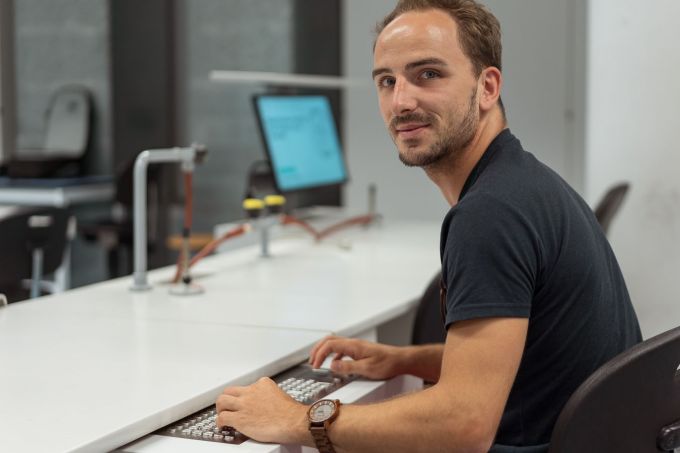 Industeel panel mount keyboard in use